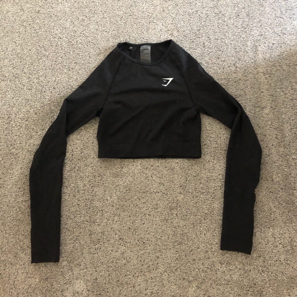 Black crop top Gymshark size small